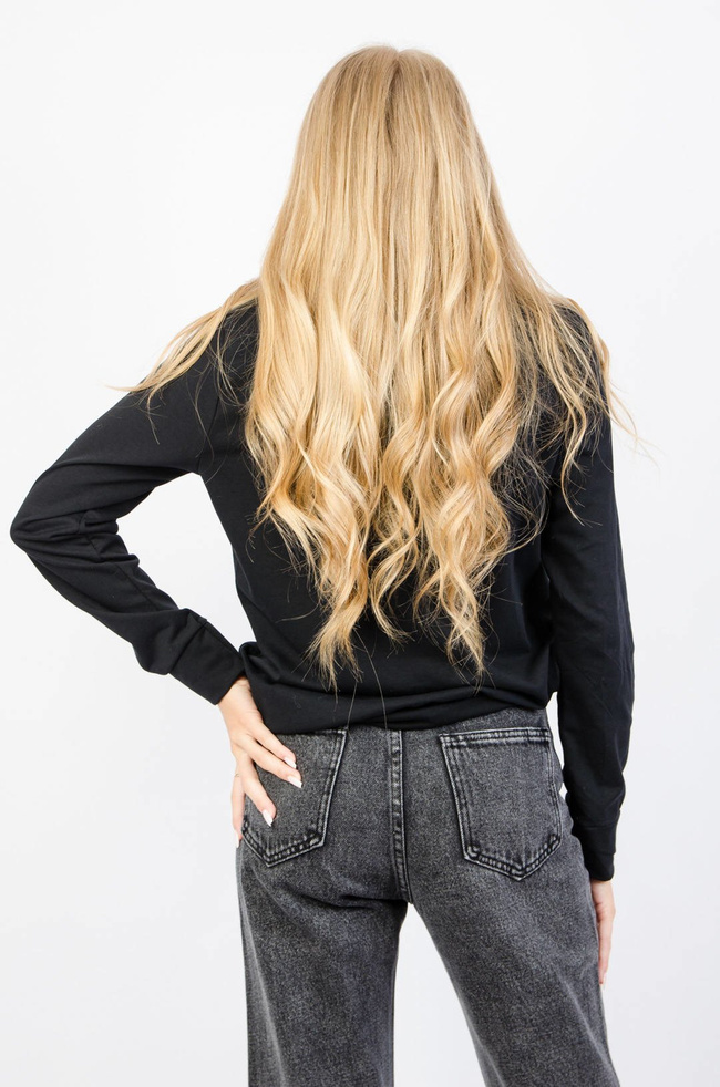 CZARNA BLUZA Z APLIKACJĄ