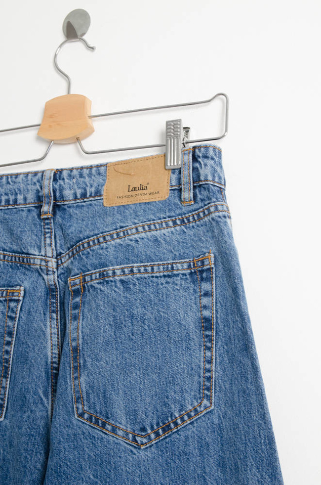 SPODNIE JEANSOWE TYPU WIDE LEG Z WYSOKIM STANEM