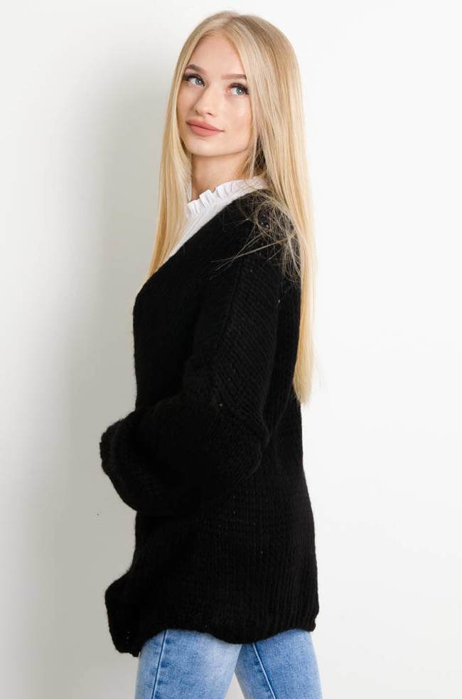 CZARNA NARZUTKA- SWETER OVERSIZE