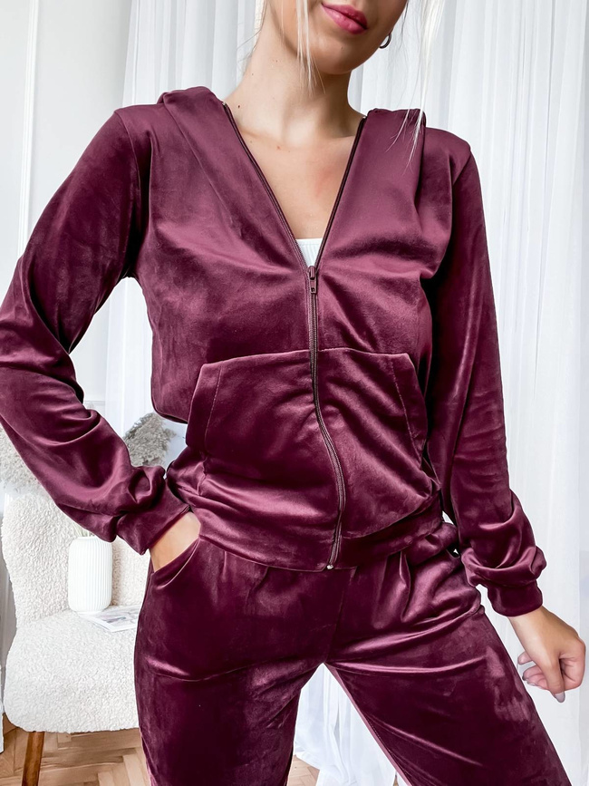 WELUROWY KOMPLET DRESOWY ZAPINANY NA ZAMEK- FIOLETOWY