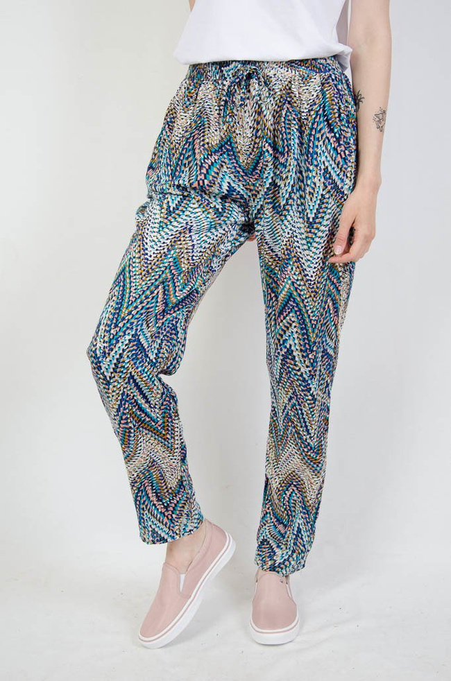 Spodnie alladynki wzorzyste- wielokolorowe