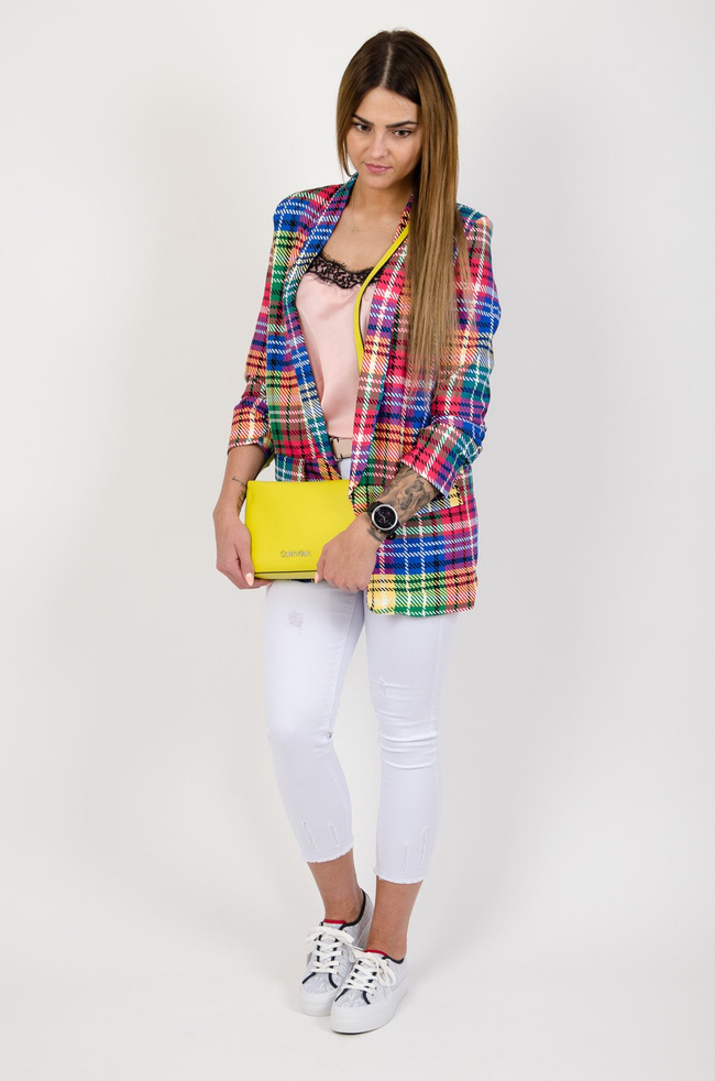 Kolorowa marynarka bez zapięcia