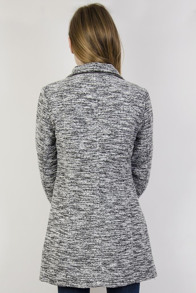 Jasnoszary melanżowy płaszcz