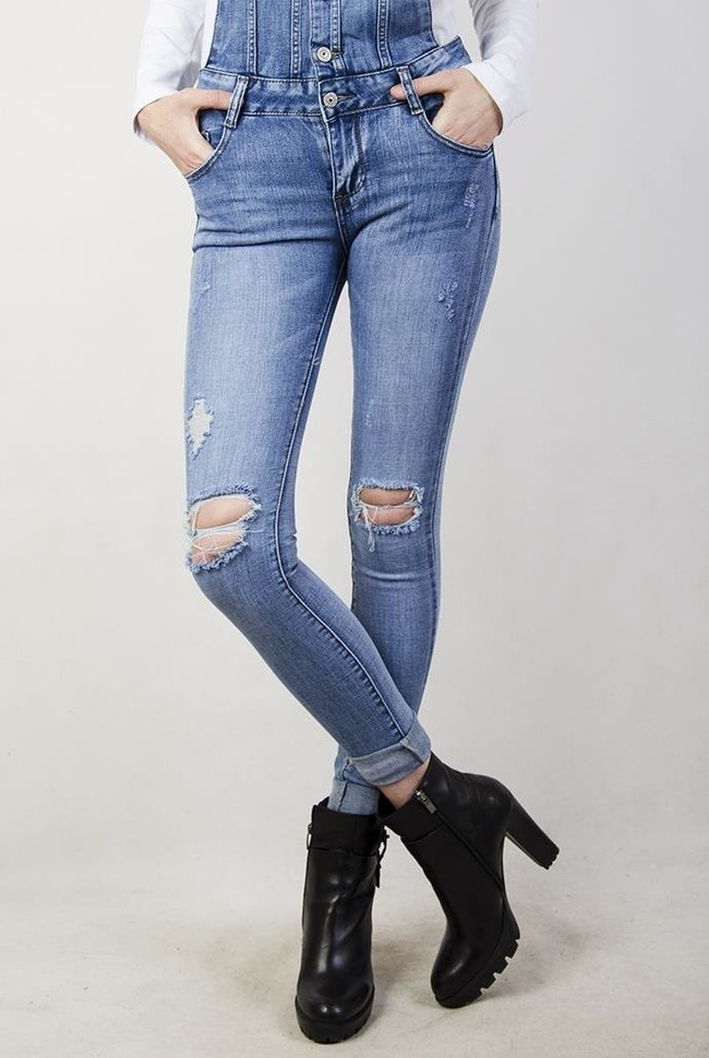 Spodnie ogrodniczki, przylegające