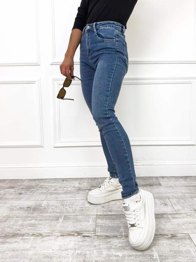 SPODNIE JEANSOWE SKINNY DLA WYSOKICH- GRANATOWE