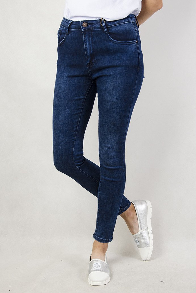 (Rozmiary L-XXXXL) Ciemne spodnie jeansowe