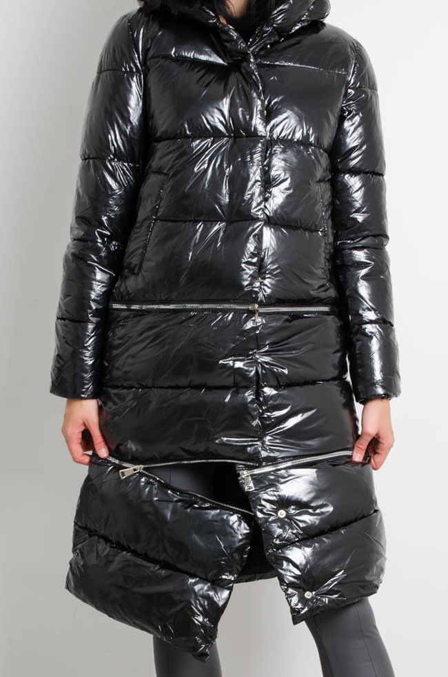 CZARNA KURTKA WINYLOWA 3W1