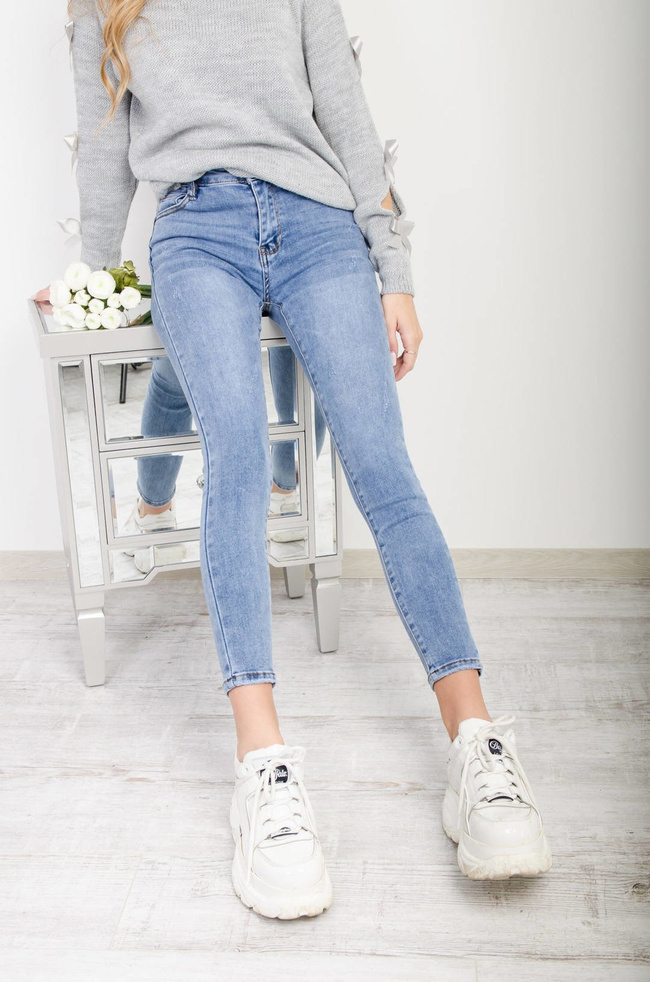 JASNE SPODNIE JEANSOWE TYPU PUSH UP XXS-L