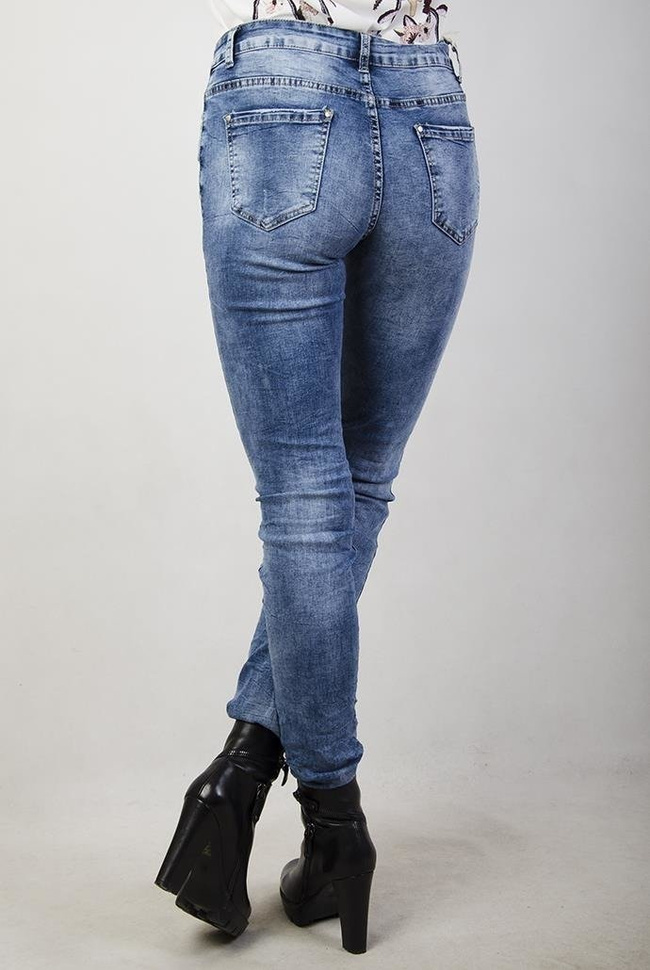 (DUŻE ROZMIARY) Spodnie jeansowe delikatnie cieniowane