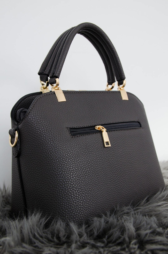 SZARA TOREBKA TYPU KUFEREK-ZŁOTE ZDOBIENIE