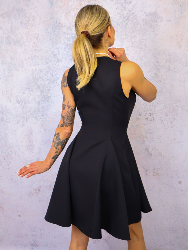 SUKIENKA MINI Z GUZIKAMI- CZARNA