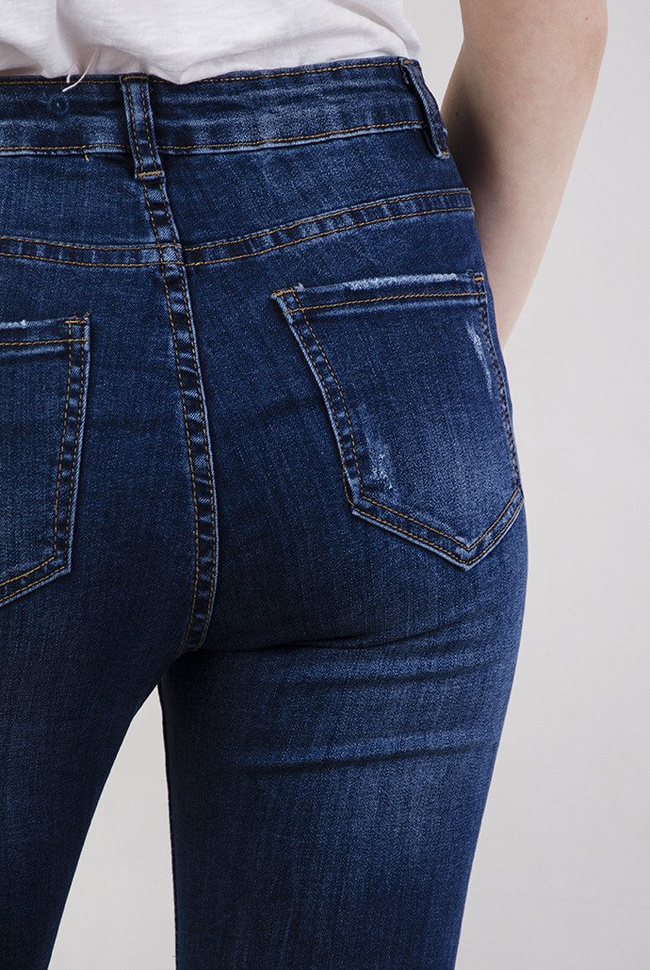 (Rozmiary L-XXXXL) Spodnie skinny jeans z przetarciami