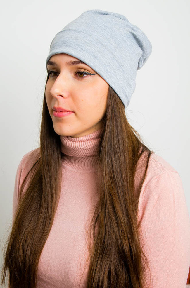 JASNO-SZARA DZIANINOWA CZAPKA SMERFETKA
