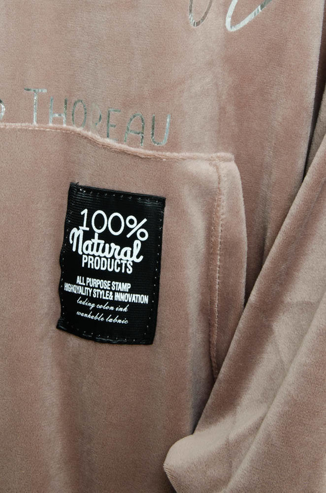 BRĄZOWA ASYMETRYCZNA TUNIKA Z NAPISEM