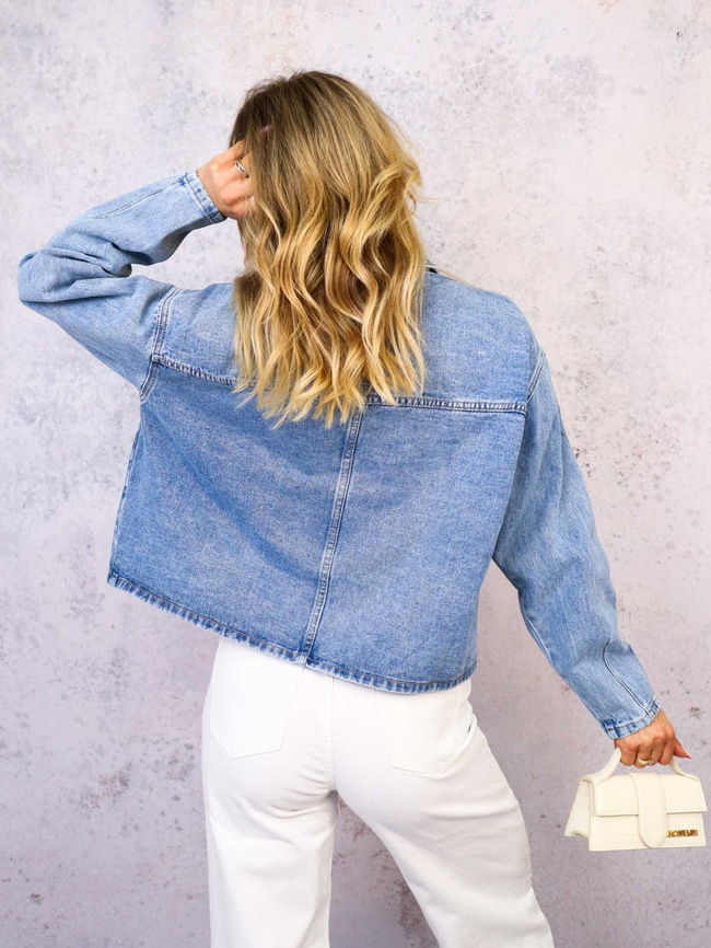 KURTKA JEANSOWA WIĄZANA NA KOKARDKI