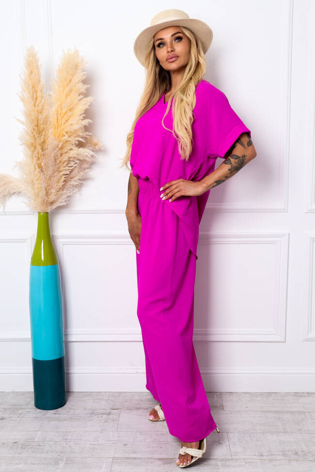 KOMPLET BLUZKA Z WISIORKIEM+ SPODNIE- FIOLETOWY