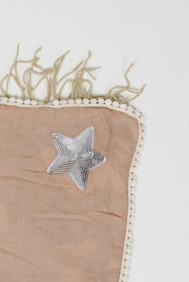 Szal jasnoróżowy/moro z gwiazdą