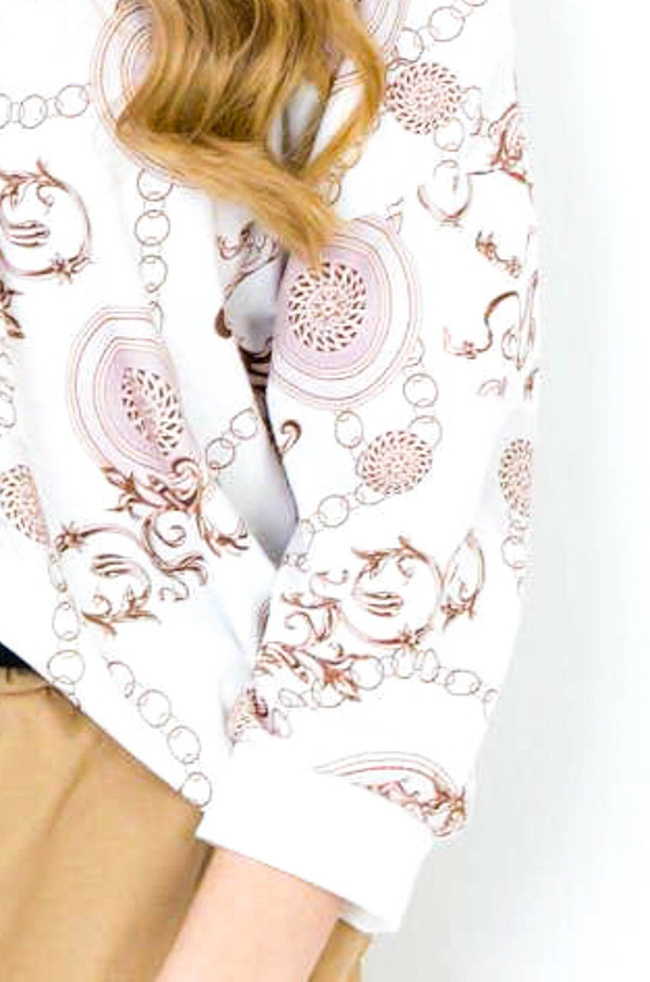 BIAŁA WZORZYSTA BLUZKA W SZPIC 