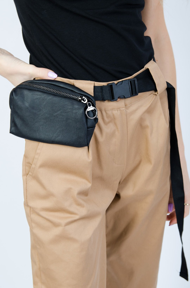 BRĄZOWE JOGGERY Z NERKĄ - WYSOKI STAN 