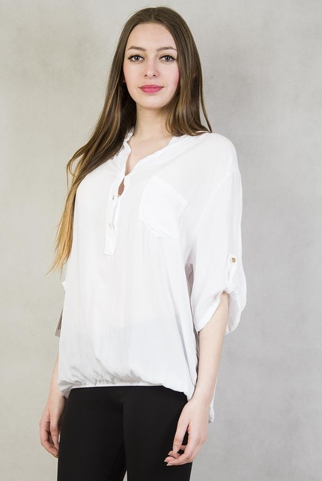 Bluzka biała z gumką na dole