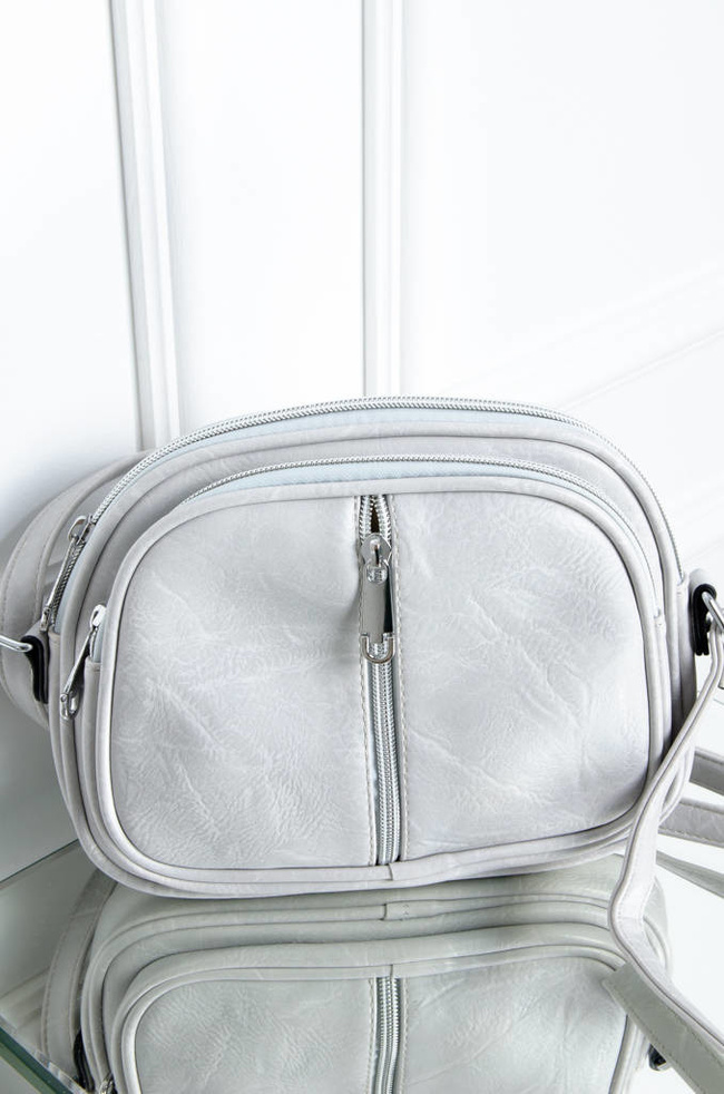 TOREBKA KUFEREK Z OZDOBNYMI ZAMKAMI- SZARA