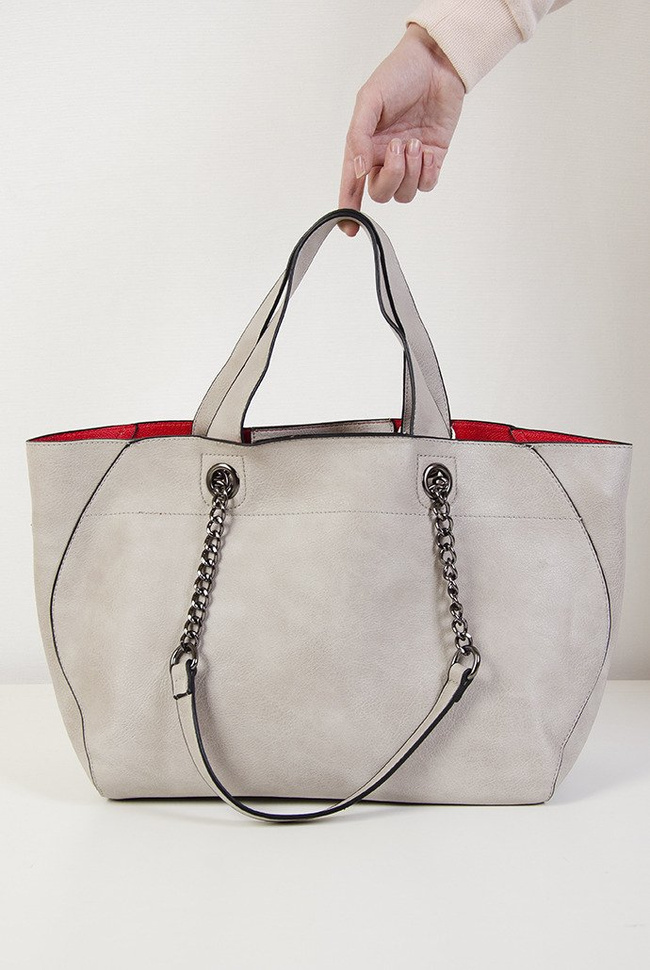 Szara torebka typu shopper 2w1