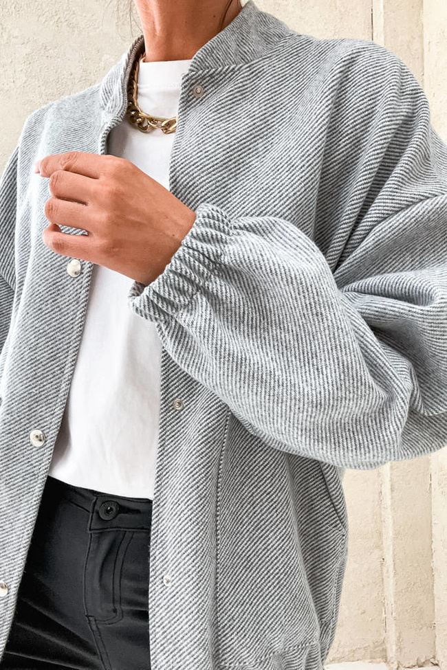 KURTKA BOMBERKA OVERSIZE- SZARA