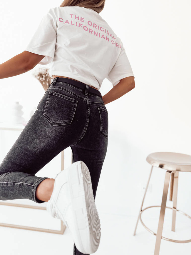 SPODNIE CZARNE Z WYSOKIM STANEM + PASEK