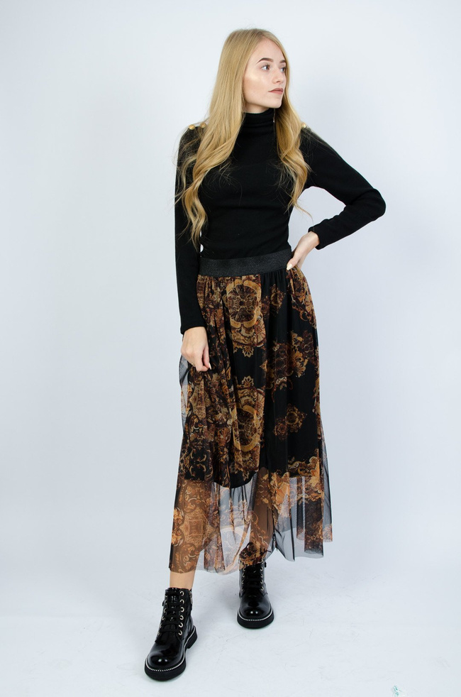 Spódnica tiulowa w złote wzory