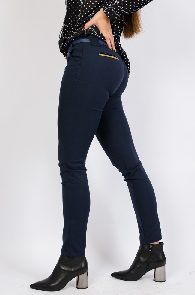 GRANATOWE ELEGANCKIE SPODNIE 