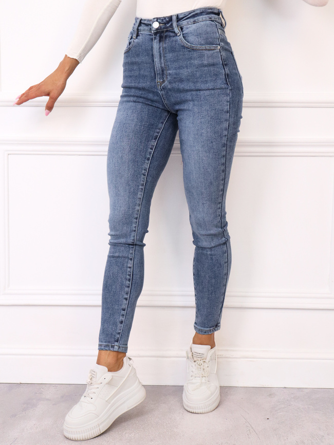 SPODNIE JEANSOWE SKINNY Z WYSOKIM STANEM