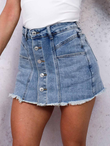 SPÓDNICO-SPODENKI ZAPINANE NA GUZIKI- JEANSOWE
