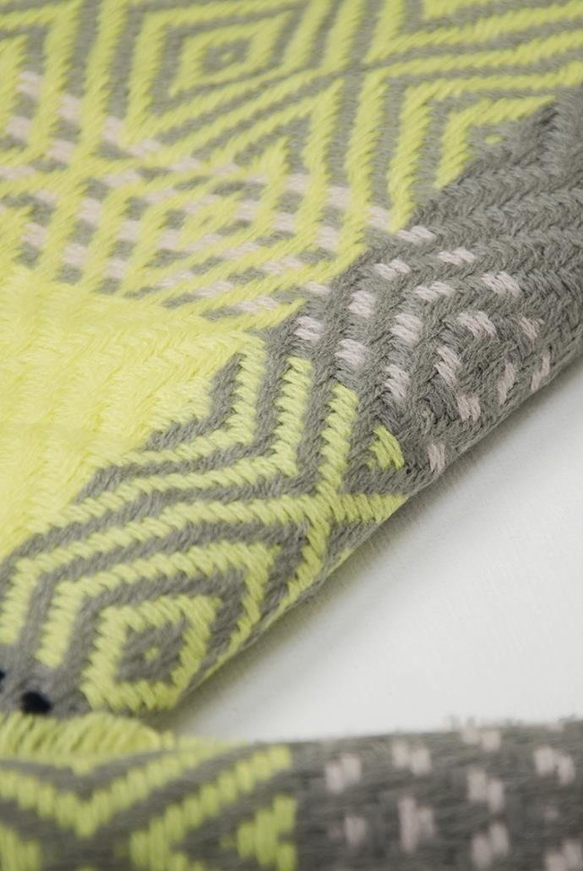 Szal szaro-limonkowy