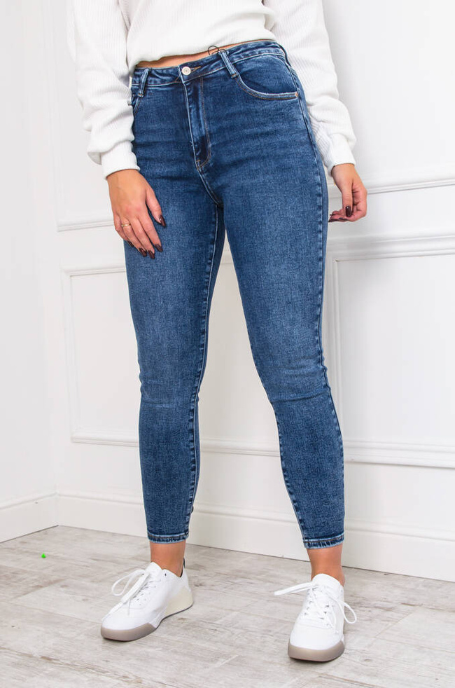 SPODNIE JEANSOWE SKINNY Z WYSOKIM STANEM- PLUS SIZE