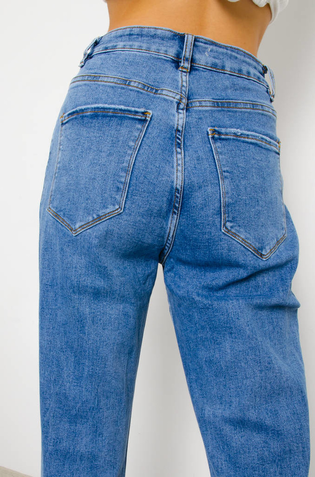 SPODNIE JEANSOWE MOM STRETCH- WYSOKI STAN