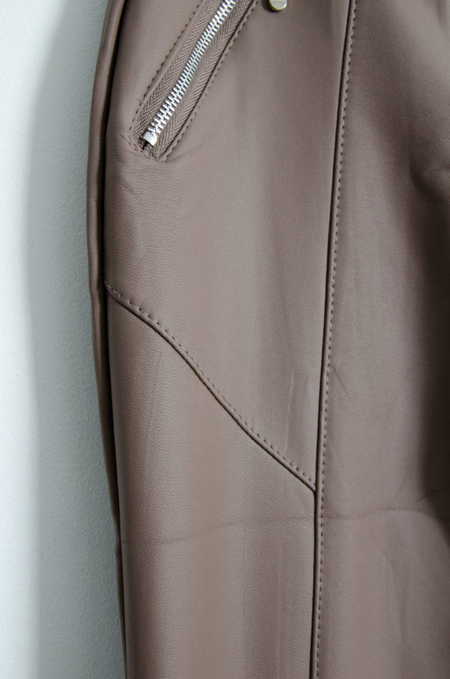 WOSKOWANE LEGGINSY Z PRZESZYCIAMI- WYSOKI STAN- MOKKA