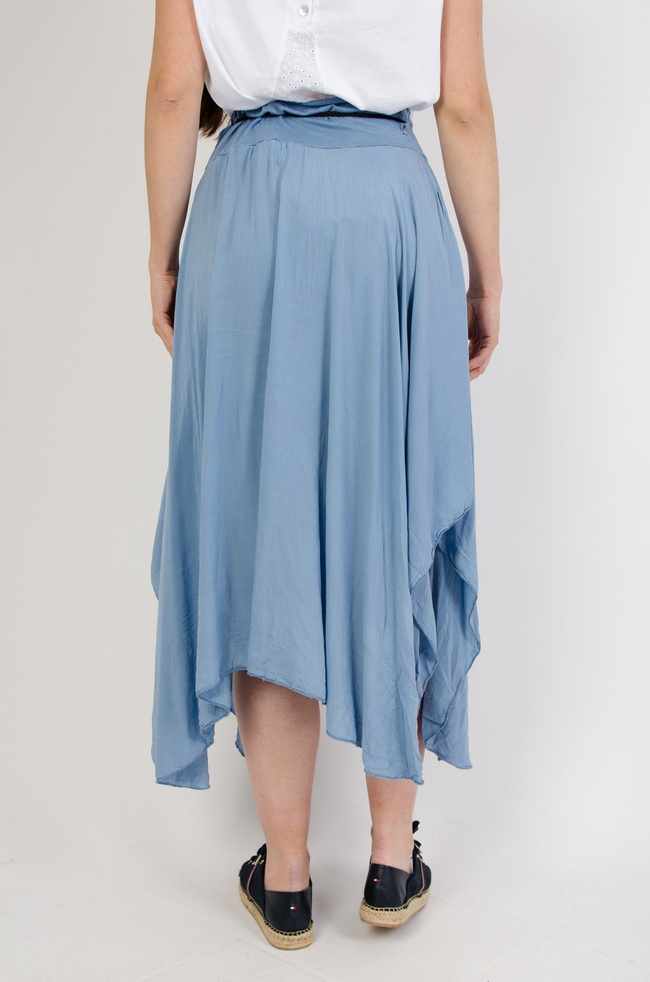 Długa asymetryczna spódnica z wycięciem+ pasek