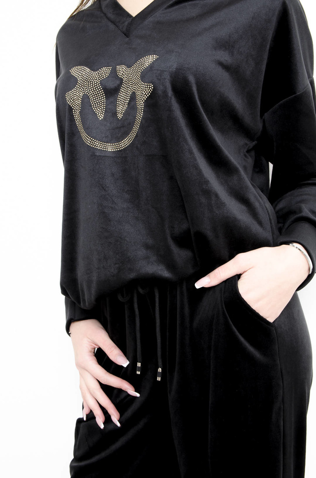 KOMPLET DRESOWY WELUROWY CZARNY