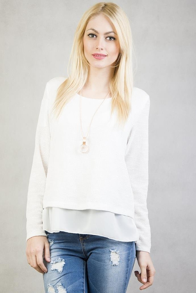 Biała bluzka z tiulem