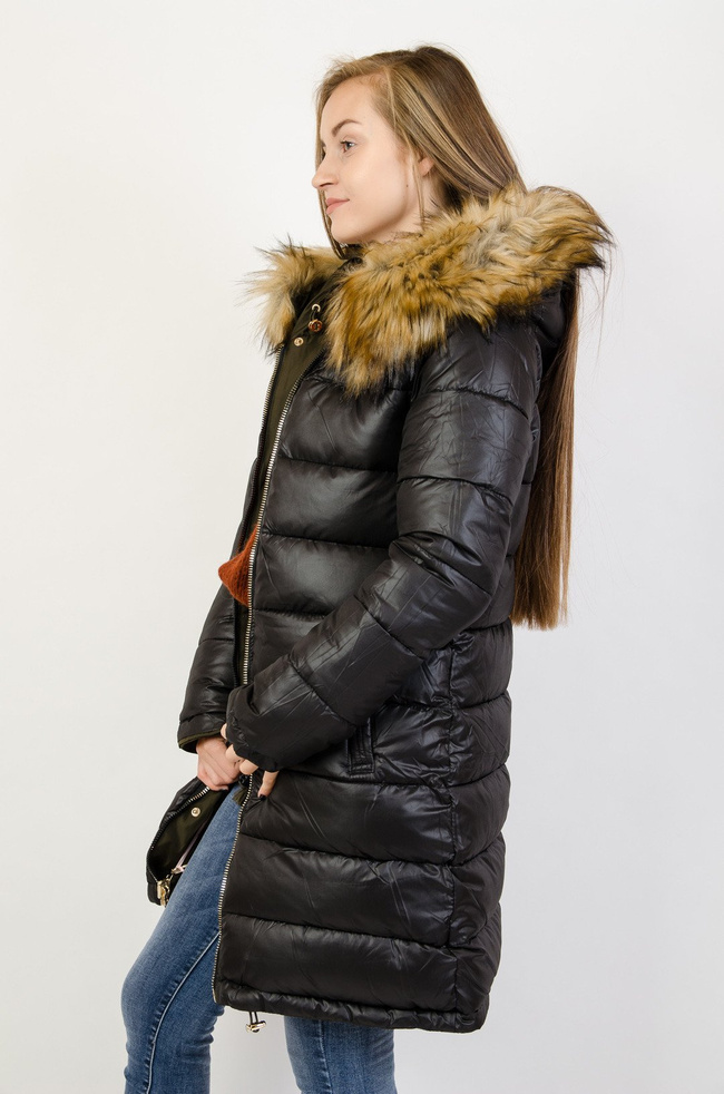 Zielono-czarna dwustronna kurtka