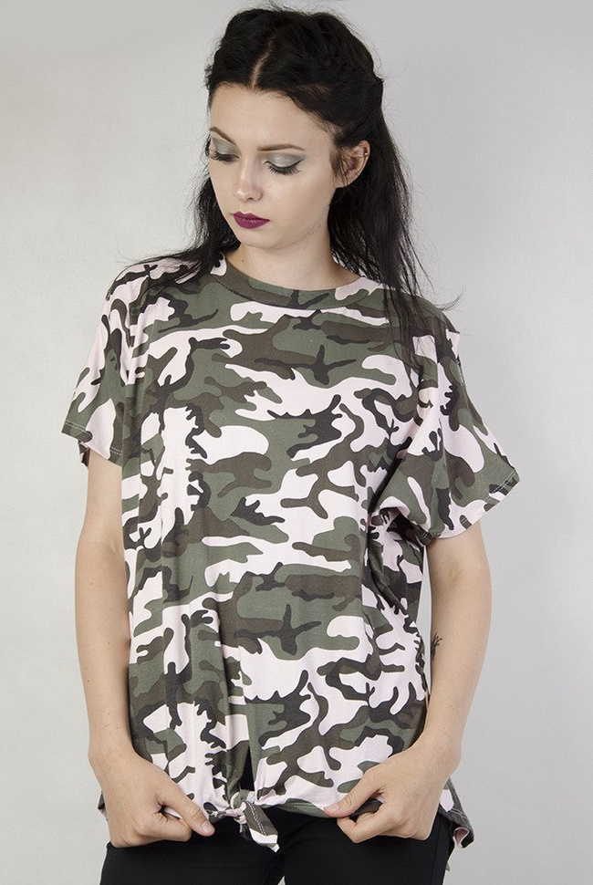 Bluzka moro z wiązaniem na plecach