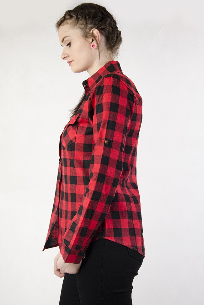 Koszula w czerwono - czarną kratę