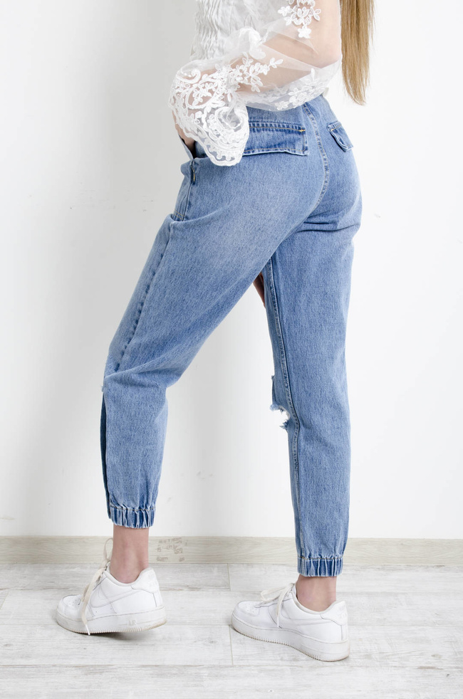 JASNE SPODNIE JEANSOWE BALLOON