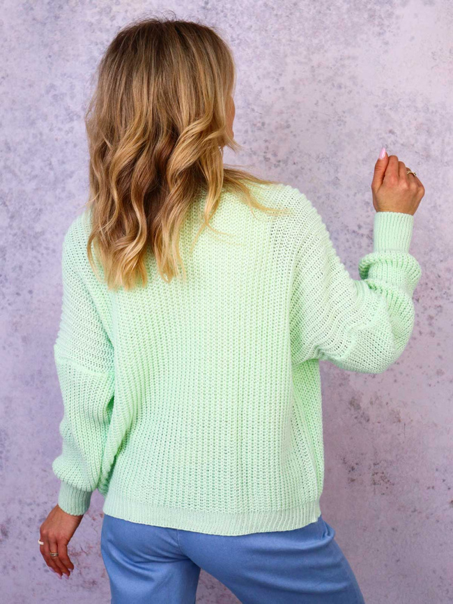 KRÓTKI KARDIGAN Z PRZYPINANYMI KWIATAMI- ZIELONY