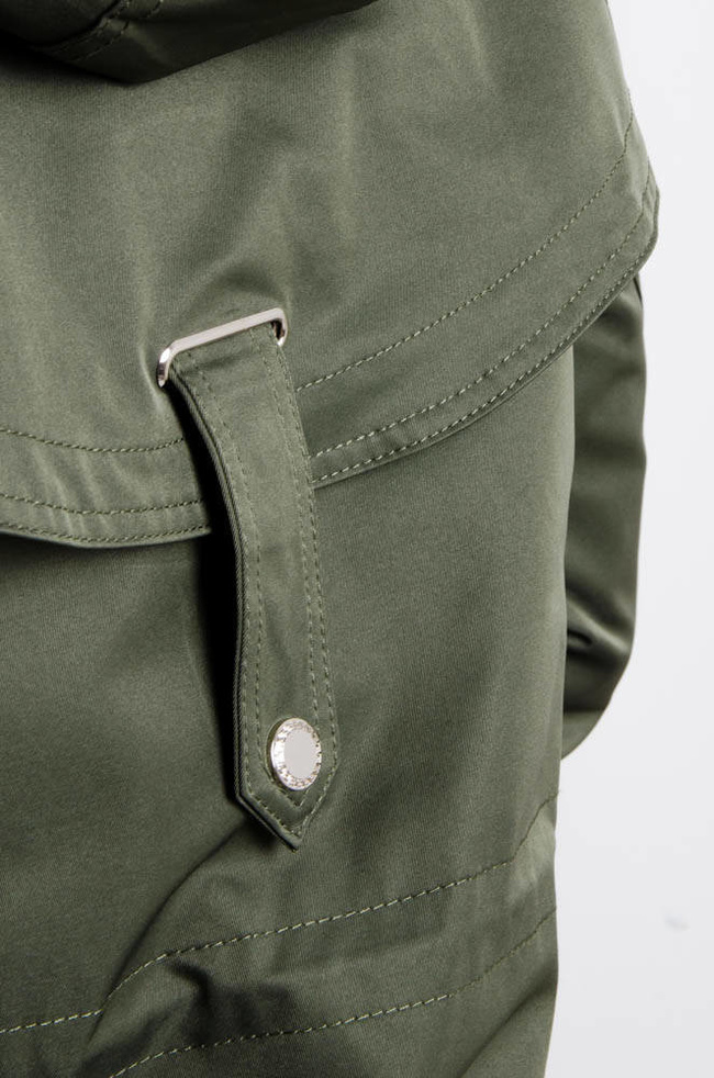 ZIELONA JESIENNO-ZIMOWA KURTKA PARKA NA MISIU