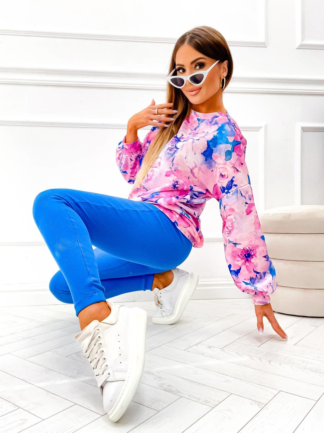 KOMPLET DRESOWY WZORZYSTA BLUZA+ LEGGINSY- CHABROWY