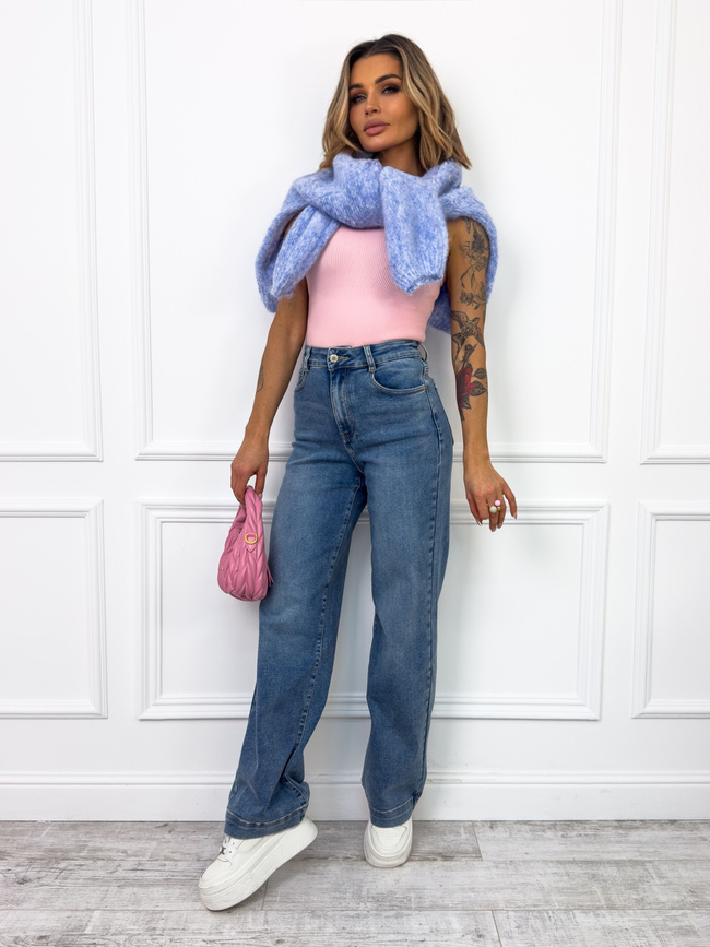 SPODNIE JEANSOWE STRAIGHT GRANATOWE