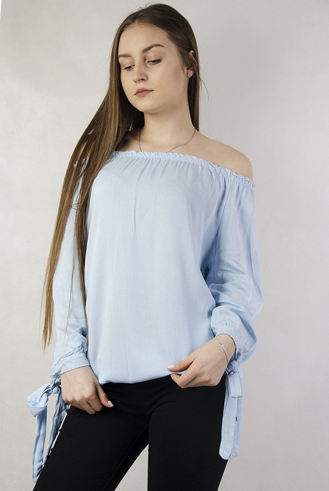 Bluzka hiszpanka niebieska