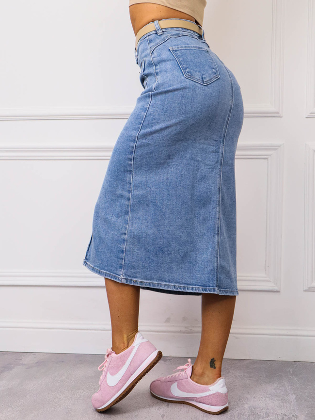 JEANSOWA SPÓDNICA MIDI ZAPINANA NA GUZIKI