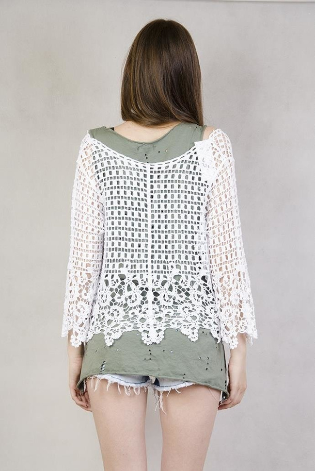 Bolerko ażurowe wiązane na sznureczek